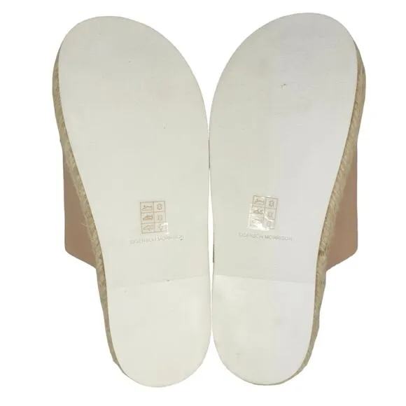 Sigerson Morrisin Laddie Padded Leather Slides in Light Latte Espadrille