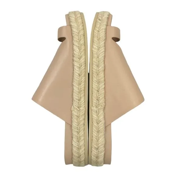 Sigerson Morrisin Laddie Padded Leather Slides in Light Latte Espadrille