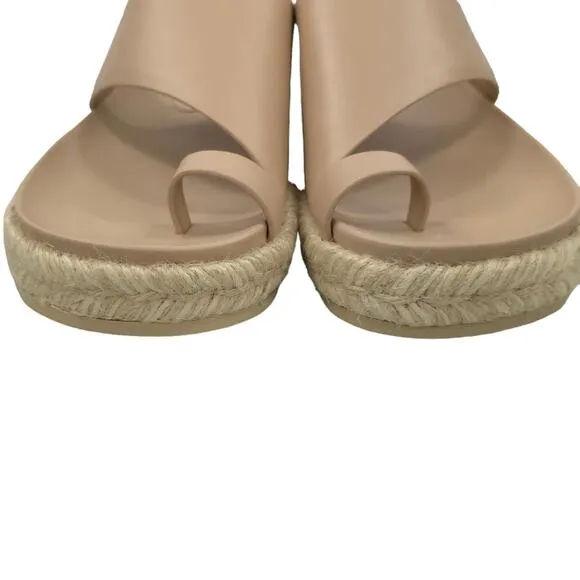 Sigerson Morrisin Laddie Padded Leather Slides in Light Latte Espadrille