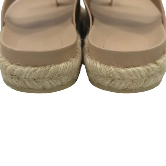 Sigerson Morrisin Laddie Padded Leather Slides in Light Latte Espadrille