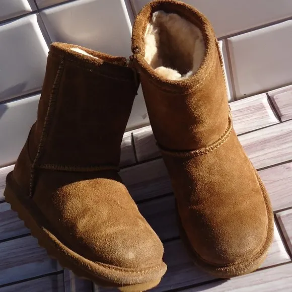 SIZE 7. BearPaw Elle toddler suede leather winter boots.