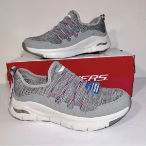 Skechers Arch Fit Rainbow View Washable Bungee Slip-On Sneakers
