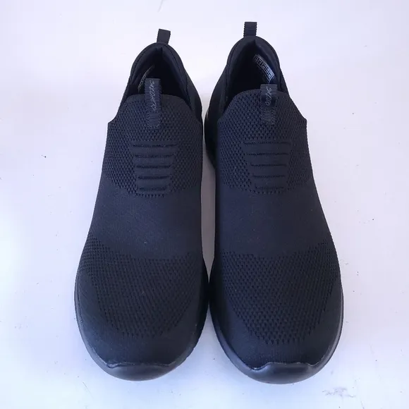 Skechers Black Knit Memory Foam Slip On Sneakers 10