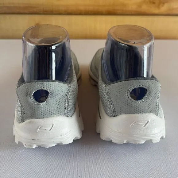 Skechers Go Walk 2 Womens 7 Slip On Comfort Sneakers Shoes Grey Gray White 13590