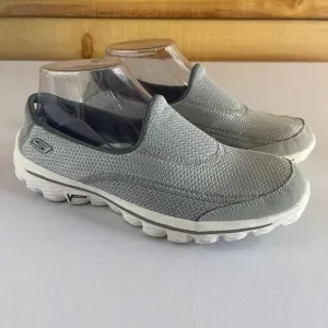 Skechers Go Walk 2 Womens 7 Slip On Comfort Sneakers Shoes Grey Gray White 13590