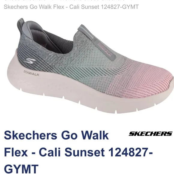 Skechers Go Walk Flex Cali Sunset Sneakers-Size 9-pink and blue