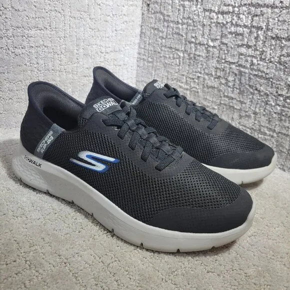 Skechers Go Walk Flex Hands Up Men's 10.5 black Mesh Hands Free Slip In Sneakers