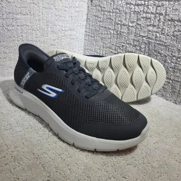 Skechers Go Walk Flex Hands Up Men's 10.5 black Mesh Hands Free Slip In Sneakers