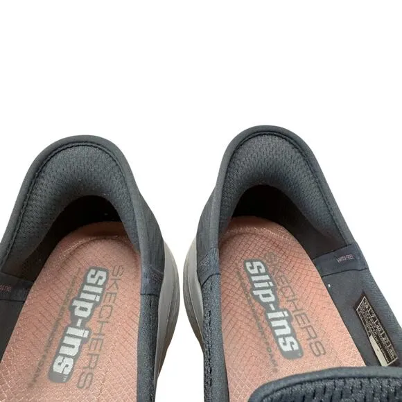 Skechers Go Walk Flex Slip In Hands Free Grey Comfort Shoes Sneakers Womens 10