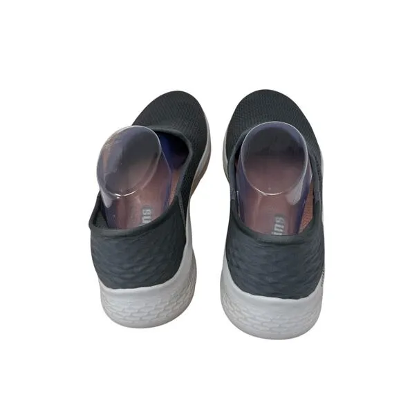 Skechers Go Walk Flex Slip In Hands Free Grey Comfort Shoes Sneakers Womens 10