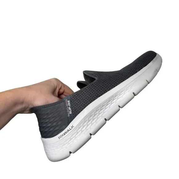 Skechers Go Walk Flex Slip In Hands Free Grey Comfort Shoes Sneakers Womens 10