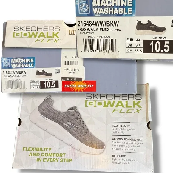 Skechers GO Walk Flex Slip-Ins Hands Free Comfort Shoes Mens Sz 10.5 Gray