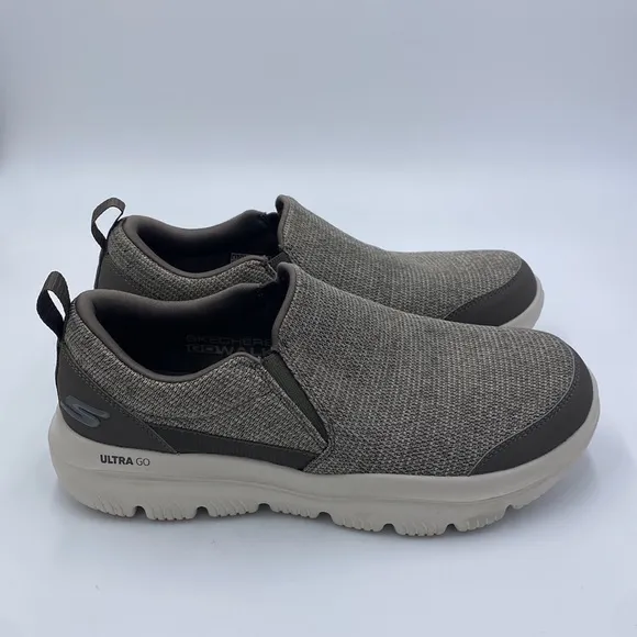 Skechers mens 8.5 ultra go go walk taupe gray slip on shoes sneakers