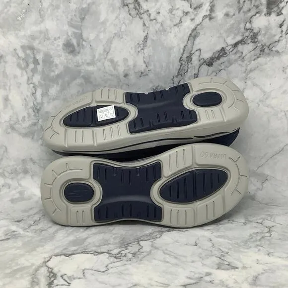 Skechers Mens 9 Navy Go Walk Arch Fit Walking Sneakers Shoes Slip On P1-104