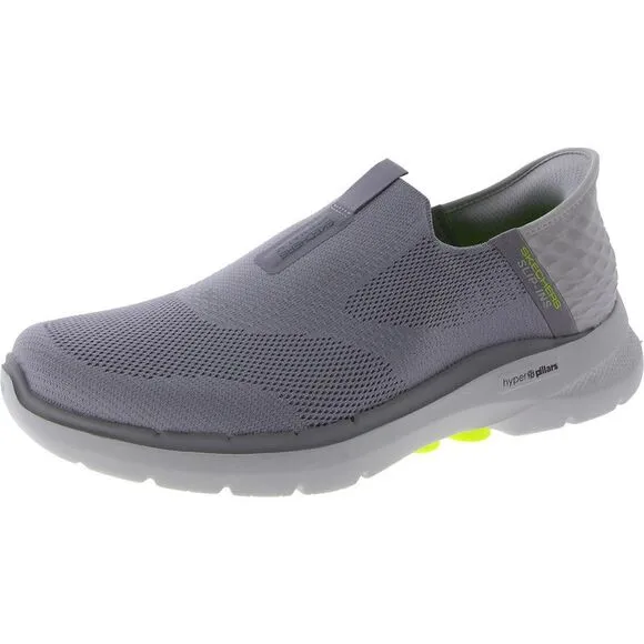 Skechers Mens Go Walk 6 Gray Performance Lifestyle Slip-On Sneakers Shoes NWOB