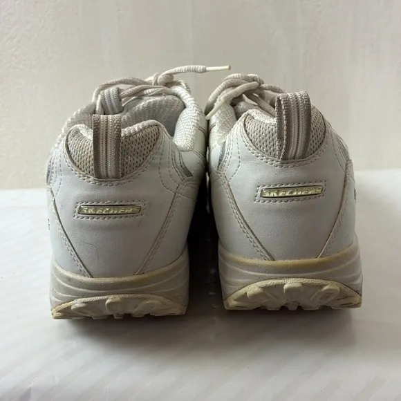 Skechers Shape Ups Athletic Sneakers Walking Toning Lace Up Synthetic White 10