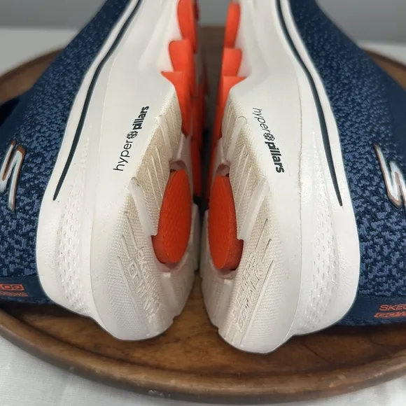 Skechers Shoes Mens 10 Extra Wide Blue Orange Slip On Sneakers Go Walk Goga Mat