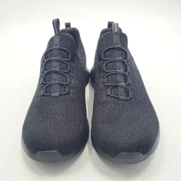 Skechers Ultra Flex Black Glitter Knit Trainers Sneakers Memory Foam NEW