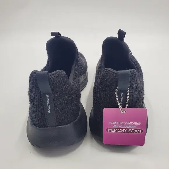 Skechers Ultra Flex Black Glitter Knit Trainers Sneakers Memory Foam NEW