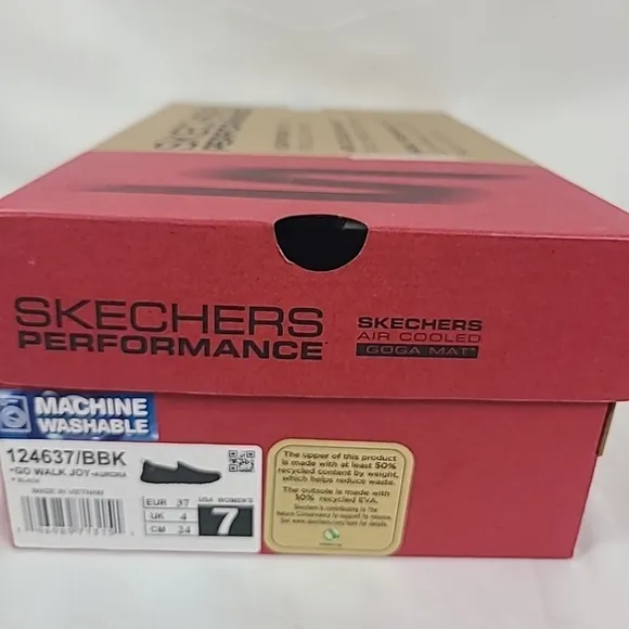 Skechers Women's Go Walk Joy Aurora Slip On Sneakers Sz 7 Black Mesh Lightweight