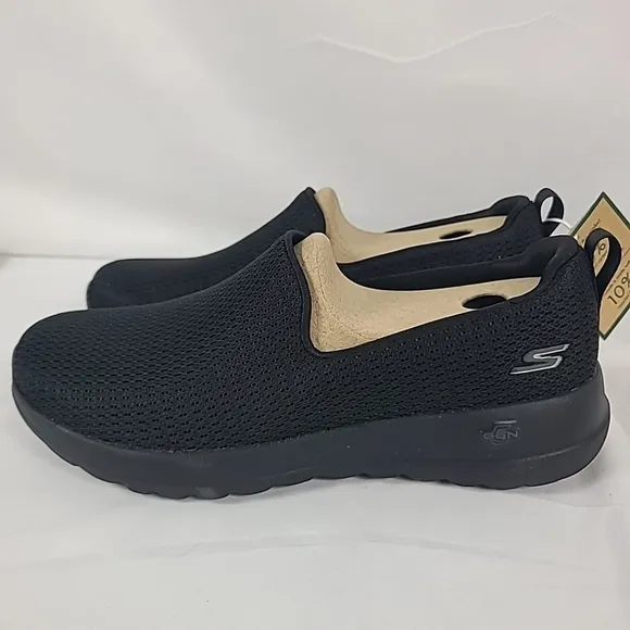 Skechers Women's Go Walk Joy Aurora Slip On Sneakers Sz 7 Black Mesh Lightweight
