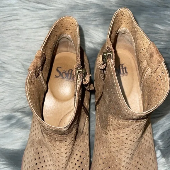 Sofft Brooklee Brown Suede Ankle Boots size 9.5