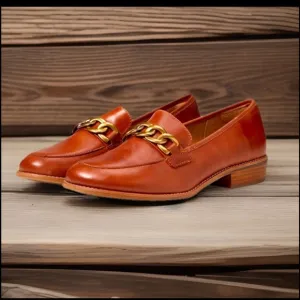 SOFFT Nevara Italian Leather Loafer W/Gold Chain Cushioned Comfort Man-Made Sz7M