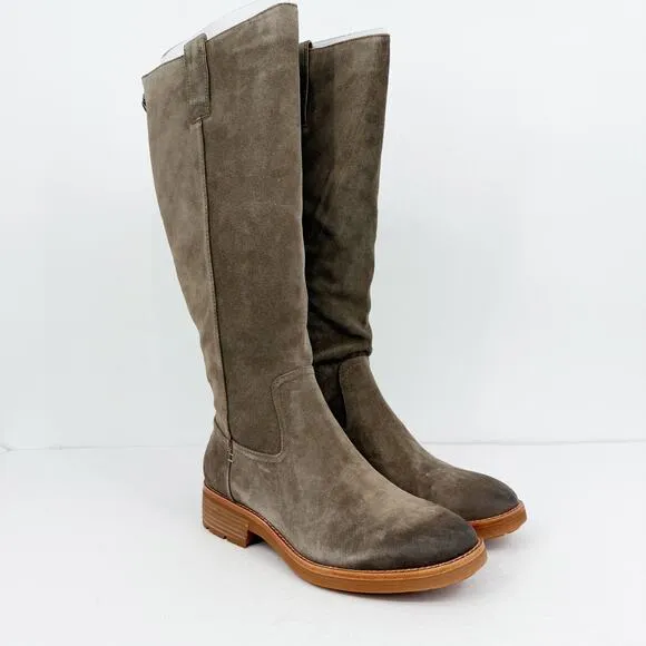 Sofft Womens Samantha II Tall Boots Size 11M Dark Taupe Grey Suede Leather NIB