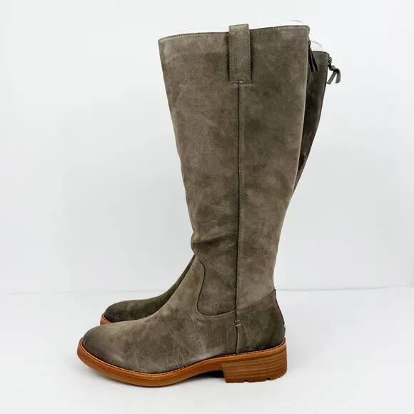 Sofft Womens Samantha II Tall Boots Size 11M Dark Taupe Grey Suede Leather NIB