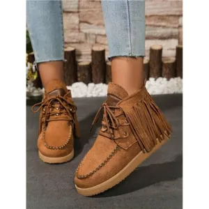 Soft Bottom Lightweight Ankle Boots, Fashion Metal Rivets Accent Outdoor