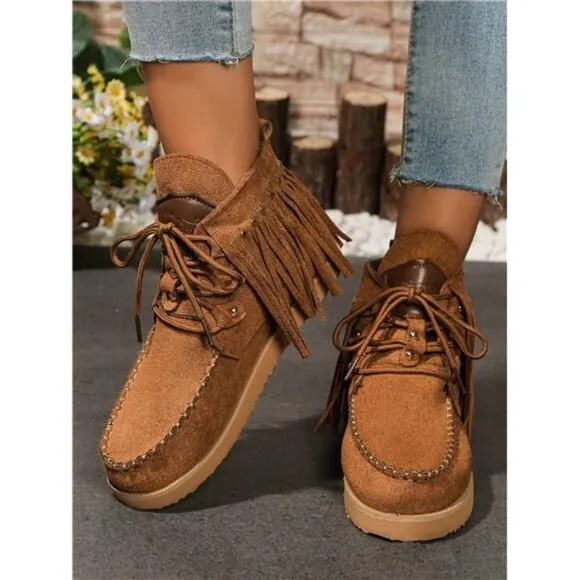 Soft Bottom Lightweight Ankle Boots, Fashion Metal Rivets Accent Outdoor