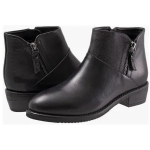 Softwalk Women's Roselle Black Booties Leather Upper Size 9 NIB Double Zip Ankle