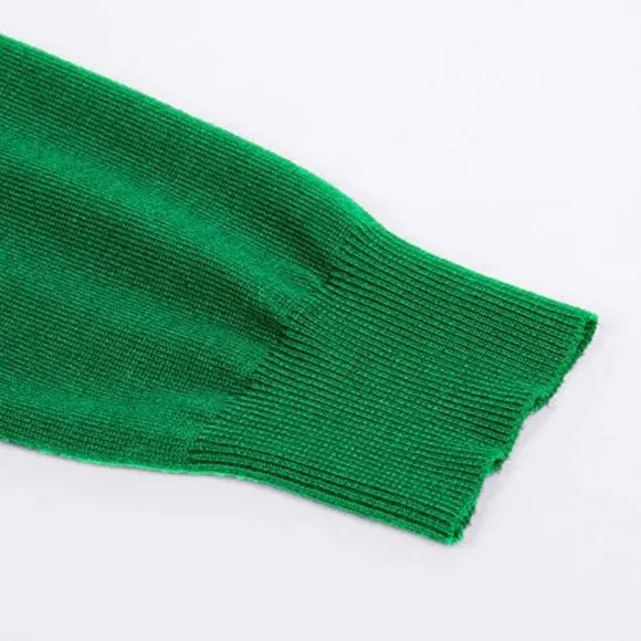 Solid Open Front Long Knited Cardigan Sweater for Women, Applegreen