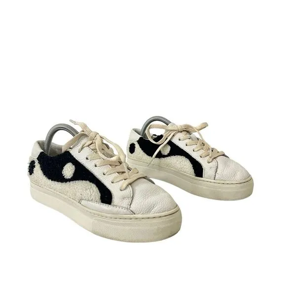 Soludos Womens Size 8.5 Ying Yang Woven Knit Platform Sneakers