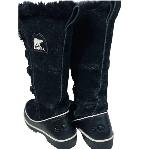 Sorel Black Suede Women Tivoli High II Boots 5.5