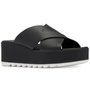 Sorel Cameron Flatform Sandals In  Black Sea Salt Sz 8; Preloved EUC