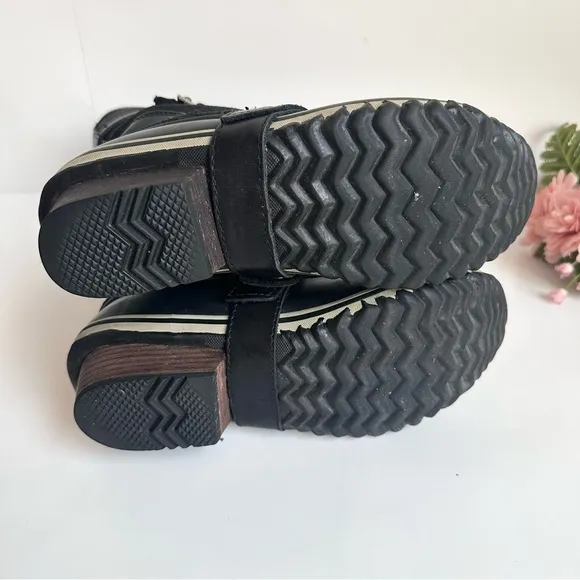 SOREL Conquest Carly Black Suede Leather Lace Up Waterproof Tall Winter Boots