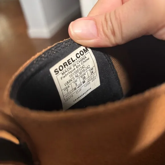 SOREL Evie II Taffy Brown Leather/Suede Hidden Wedge Slip On Chelsea Boots