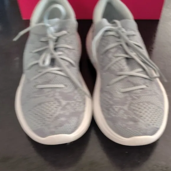 Sorel Gray and White Sneakers with Knit Upper and Cushioned Sole