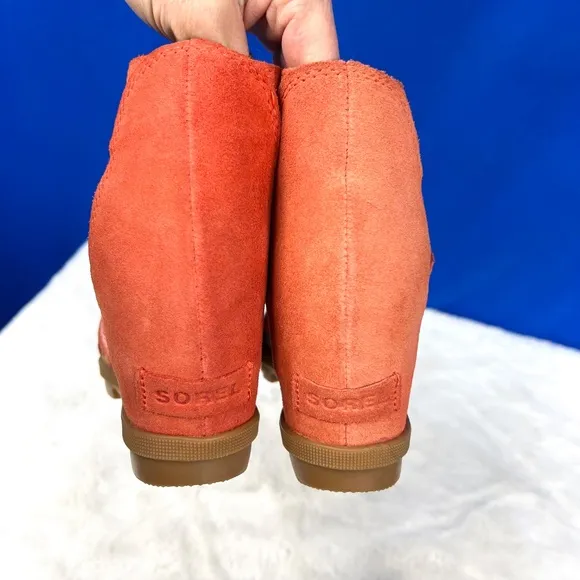 |•SOREL•| Joanie II Leather Wedge Sandal - Orange
