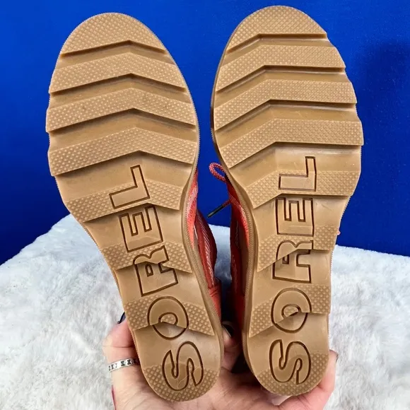 |•SOREL•| Joanie II Leather Wedge Sandal - Orange