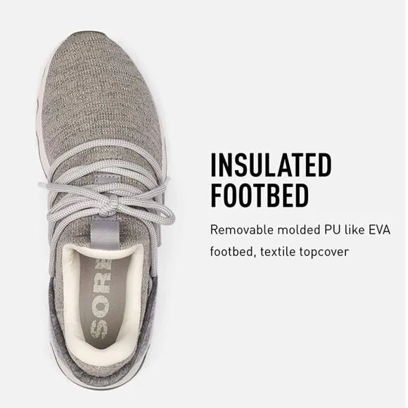 SOREL Kinetic Lace Gradient Shoes in Dove Grey Size 9