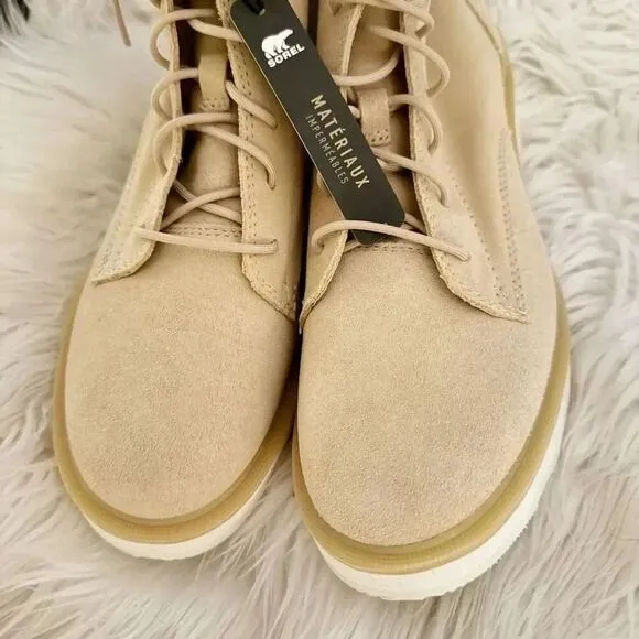 SOREL | NIB Combat Moto Hi-Line Heel Lace Boot Ceramic Tan Chalk White | Size 9