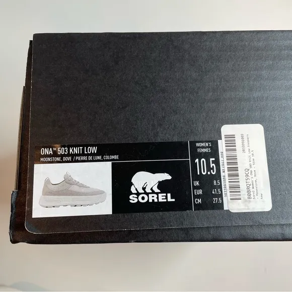 Sorel Ona 503 Knit Low Top Sneakers Moonstone Dove Womens 10.5 NEW