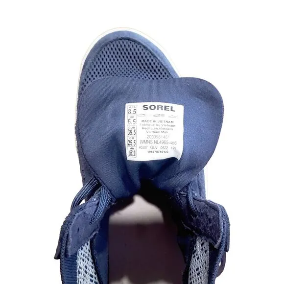 Sorel ONA 503 Knit Mid Sneakers Blue Women's Size 8.5