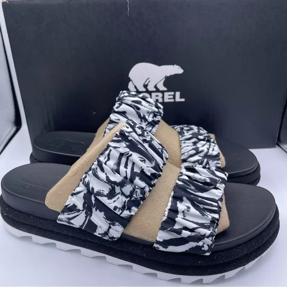 Sorel roaming two strap platform slide sandals women Size 9.5