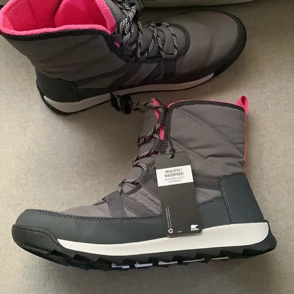 Sorel whitney II winter sport boots gray/pink NEW