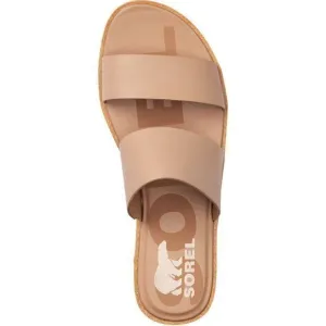 Sorel Women's Beige Leather Sandals size 81/2 Ella II Slide slipons Flex…