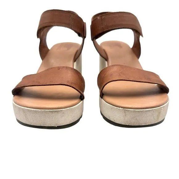 SOREL women's Cameron platform wedge sandals - brown leather - SIZE 10