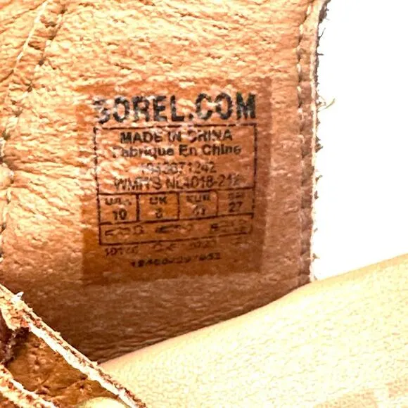 SOREL women's Cameron platform wedge sandals - brown leather - SIZE 10